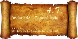 Anderkó Teodolinda névjegykártya